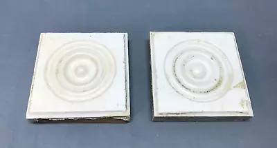 Antique Vintage Pair 5  Shabby Bullseye Rosette Corner Blocks Chic Old 234-24B • $19