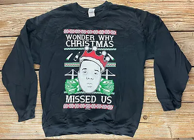 $14.99 • Buy Christmas Sweater Notorious BIG Wonder Why Christmas Missed Us Size Large NWOT