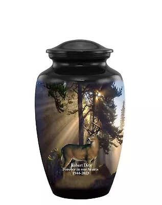 Deer Memorial Urns For Adult Human  Cremation Ashes Urn With Custom Engraving • $89.53