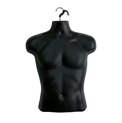 Male Mannequin Torso Plastic Dress Body Form T-Shirt Display Hanging Hollow Bac • $64.01