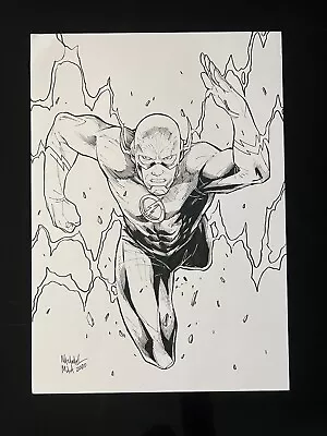 Flash (12 X17 ) Original Art Ed Benes Comic Pinup By Natanael Maia • $100