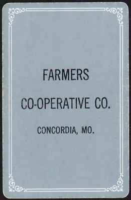 Vintage Playing Card FARMERS CO-OPERATIVE CO Black Lettering Concordia Missouri • $4.79