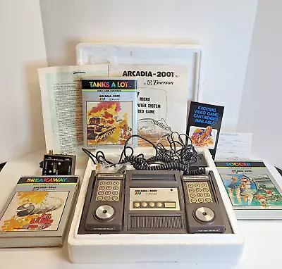 Emerson Arcadia 2001 Game Console W/ Controllers & 3 Games Vintage 1982 Tested • $299.99