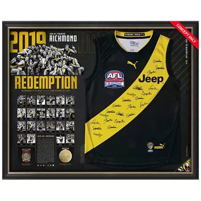 $1995 • Buy Richmond 2019 Premiers Official AFL Team Signed Guernsey Framed  REDEMPTION  
