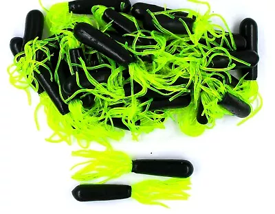 (36) Mizmo 4  Big Boy Tubes Black Chartreuse Bulk Bass Fishing Brand New • $4.99