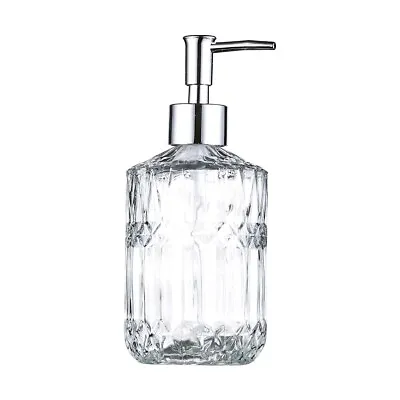 Glass Soap Dispenser W/Pump Dish Hand Soap Lotion Great For Kitchen Or Bathroom • £9.65