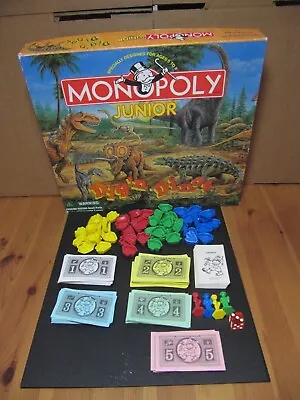 Monopoly Junior Dig'n Dinos Game By Parker Brothers 1998 Dinosaurs *No Bio Cards • $8