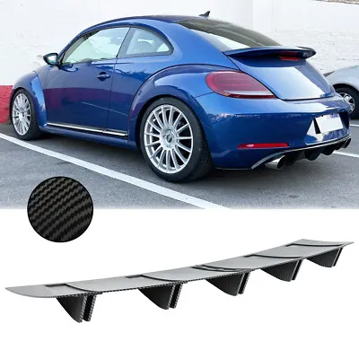 Carbon Fiber Rear Bumper Lip Diffuser Shark 10Fins Spoiler For Volkswagen Beetle • $45.11