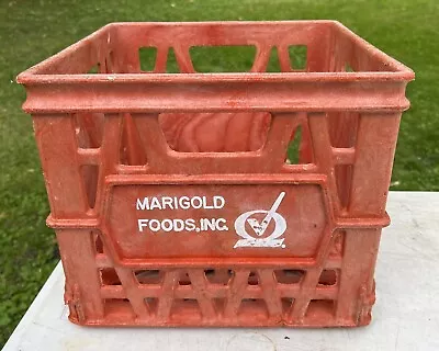 Vintage Marigold Creamery Dairy Milk Crate Case Box Carrier Ice Cream • $29.99