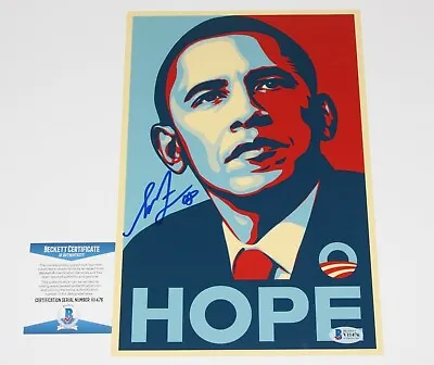 SHEPARD FAIREY STREET ARTIST SIGNED BARACK OBAMA 'HOPE' 8x12 PRINT BECKETT COA • $594.99