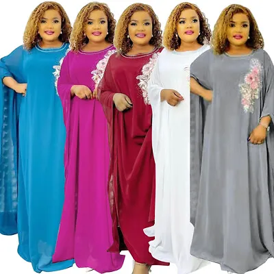 Moroccan Women Abaya Maxi Dress Turkey Kaftan Long Robes Cocktail Party Gown • $35.13