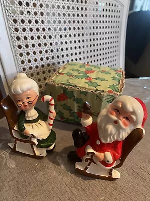 Vintage Lefton Salt And Pepper Shakers Mr And Mrs Claus 8139 • $126