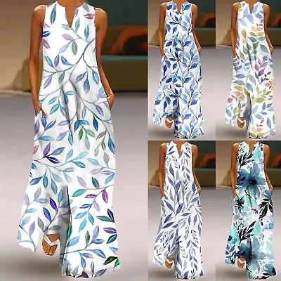 $32.70 • Buy Women Casual V Plus Dress Sleeveless Size Daily Womens Maxi Dresses For Summer
