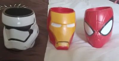 NEW Disney/Marvel Children’s Cups/Mugs. Spiderman Ironman And Storm Trooper • £4