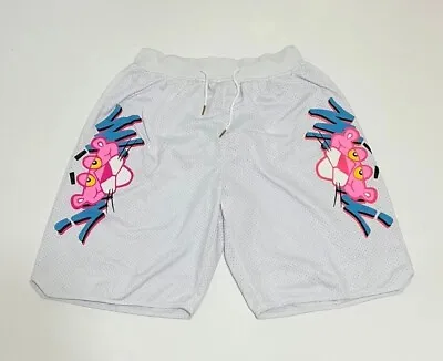 Miami Heat Pink Panther Miami Vice South Beach White Basketball Shorts Men's XXL • $30.17