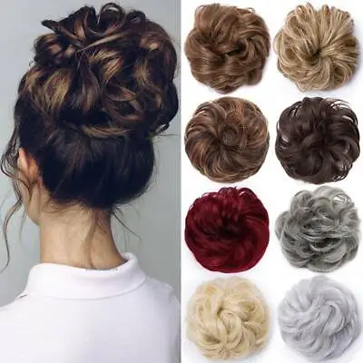 Natural Curly Messy Bun Hair Piece Scrunchie Updo Hair Extensions Real As Human • $8.80