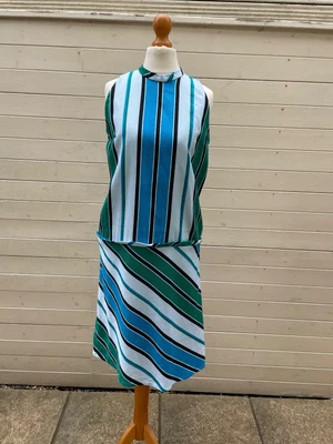 £5.99 • Buy Vintage 60s Mod Drop Waist Handmade Dress UK 8/10