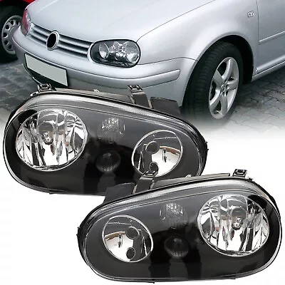 Headlights For 1999-2006 VW Golf GTI MK4 W/ Built-in Projector Fog Lamps LH+RH • $99.99