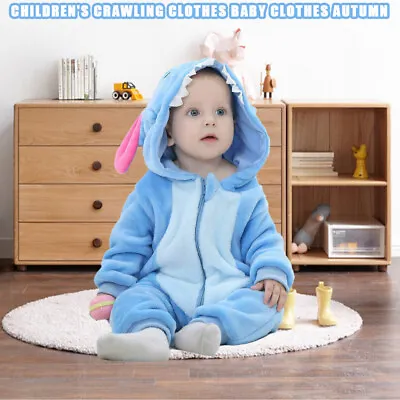 Baby Boy Blue Stitch Warm Birthday Party Fancy Costume Coverall Outfit Unisex UK • £12.13