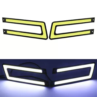 2pcs White COB DRL LED Daytime Running Light FOR Universal Car Driving Fog Lamp • $11.21