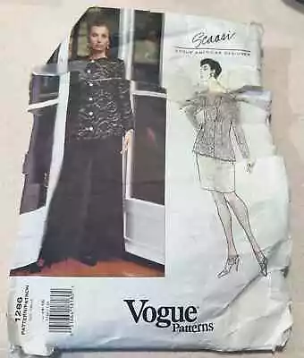 Vintage Vogue 1286 Designer Sewing Pattern By ScassiTrousers Pants Top And Skirt • $8