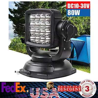 360° Rotate Boat 10000LM Remote Control Spotlight Marine Searchlight Magnetic • $272