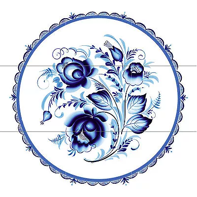 Russian Folk Flower Plate Tile Mural Bathroom Wall Backsplash Art Marble Ceramic • $140.87