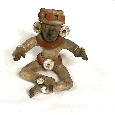 Aztec Inca Mayan Tribal Figure Mexico Art Pottery Clay Sitting Warrior Native • $58.78