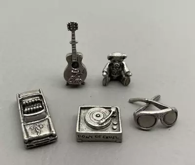 Set Of 5 Elvis Monopoly Game Pewter Replacement Tokens Movers • $19.95