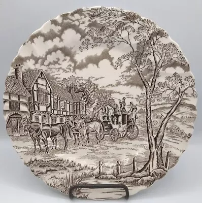 Vintage Myott Ironstone ROYAL MAIL Brown Transferware 10  Dinner Plate • $9.95