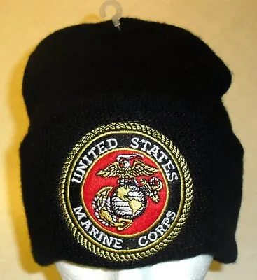 United States Marine Corps Mens Black Cuff Winter Hat Beanie New • $28.79