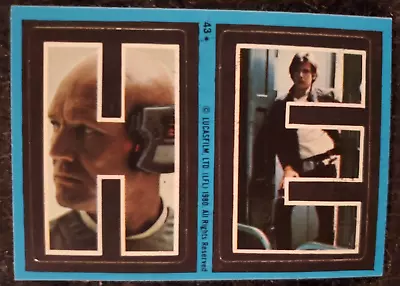 STAR WARS: EMPIRE STRIKES BACK Letter Sticker Card / 1980 Topps #43 -  H  &  E  • $2.50