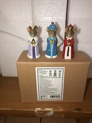 3 Wise Mice Set/3 Tails With Heart Figurine 2.36 Inches • $15