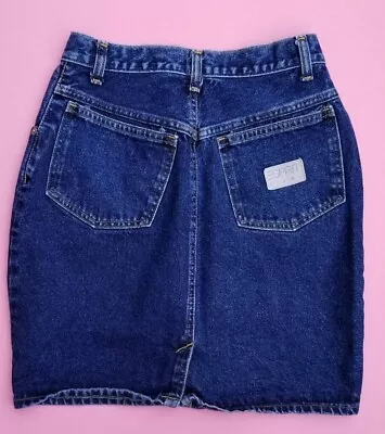 Esprit Vintage Mini Jean Skirt 28 Inch High Waist Pencil 80s • $49.68