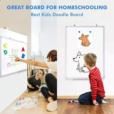 Magnetic White Board 60 X 90 Cm Dry Erase Board Wall Hanging Alloyed Aluminum  • £22.99