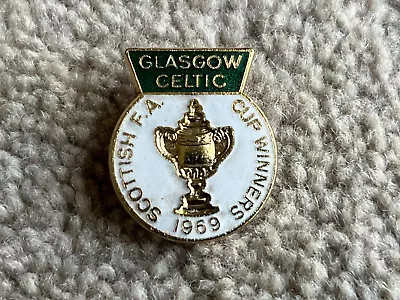 Glasgow Celtic 1969 Scottish FA Cup Winners Metal & Enamel Badge • £8.99