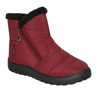 £18.95 • Buy Womens Waterproof Snow Ankle Boots Fur Lined Ladies Winter Warm Flat Shoes Size