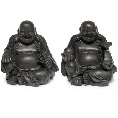 Decorative Ornament - Peace Of The East Wood Effect Chinese Laughing Buddha • £10.10