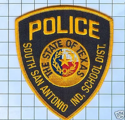 Police Patch - SOUTH SAN ANTONIO IND. SCHOOL DISTRICT GOLD/BLACK • $6.75