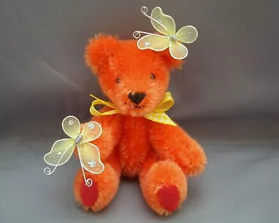 £8 • Buy PAM'S EXCLUSIVE BEARS-Miniature 4 Inch Tall Mohair Teddy-Errol & His Butterflies