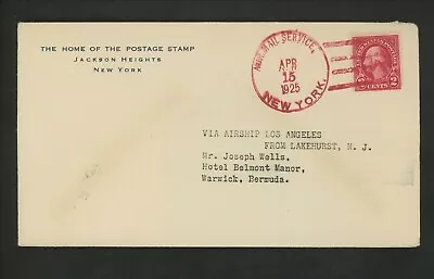 US Postal History Zeppelin Airmail Flight 1925 USS Los Angeles NJ To Bermuda • $59.99