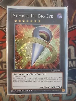 Number 11 Big Eye BLC1-EN001 Secret Rare Near Mint Ltd Edition Yugioh • £4.19
