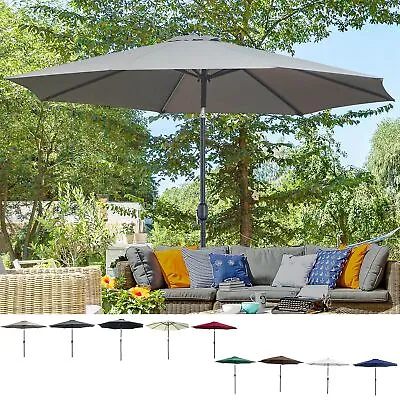 3m Parasol Patio Umbrella Outdoor Sun Shade With Tilt And Crank For Balcony • £47.99