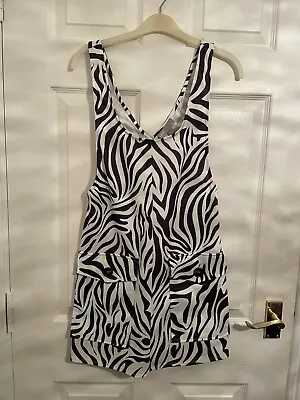 £12 • Buy ASOS Black & White Zebra Animal Print Pinafore Dress