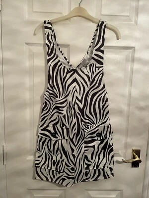 £12 • Buy ASOS Black & White Zebra Animal Print Pinafore Dress