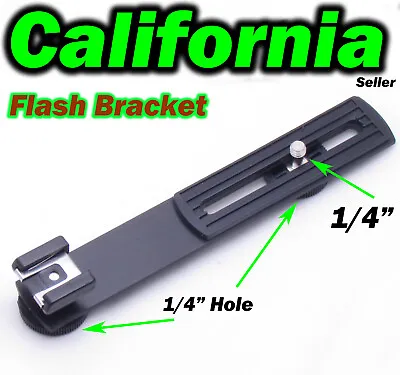 Camera Flash Bracket Hot Cold Shoe Flashgun 1/4  Screw Hole DC Arms Mount Tripod • $8.95