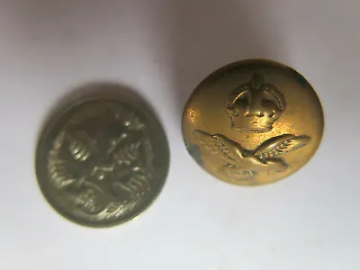 RAF Or RAAF UNIFORM BUTTON WORLD WAR II ISSUE KINGS CROWN & FLYING EAGLE BENEATH • $10