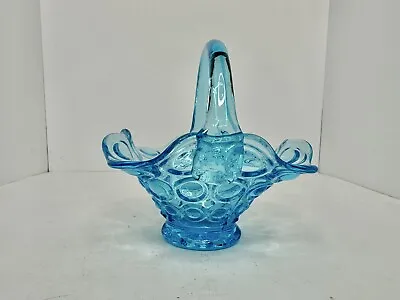 HTF Vintage MCM LE Smith Glass Ice Blue Thousand Eye Basket Stunning • $14.99