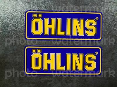 2x BLUE Ohlins Suspension Decal Stickers Shock GSXR 600rr MotoGP Pick Size • $5.25