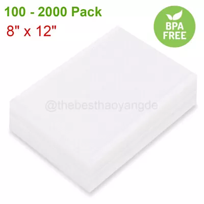 100-2000 Quart 8 X12  Embossed Vacuum Sealer Bag Food Saver Storage Package 4Mil • $31.96